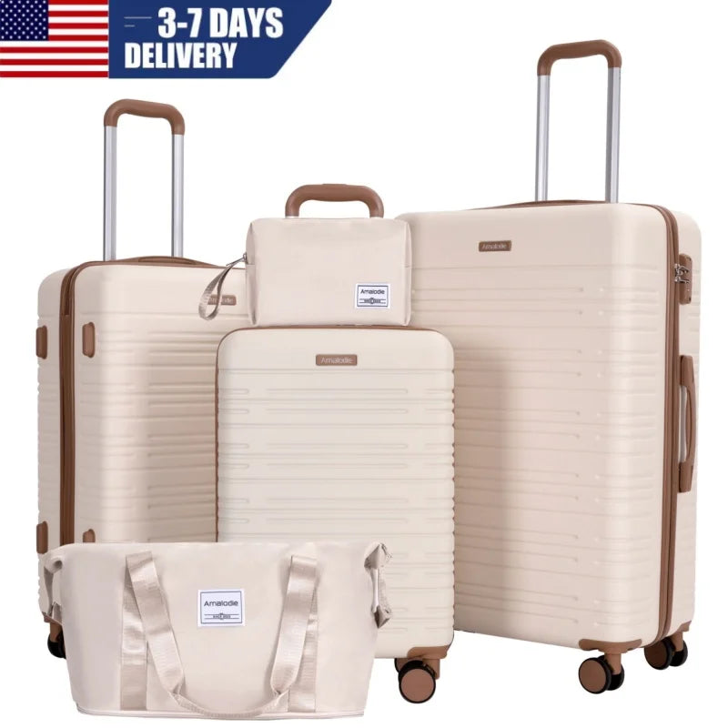 3-Piece Suitcase Set ABS Hard Case Luggage with Duffle Bag