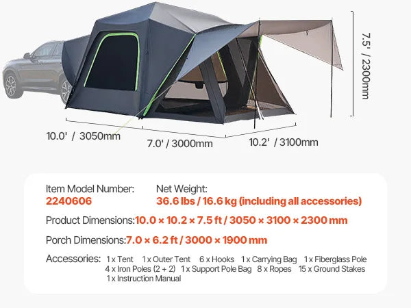 SucceBuy Tent for Camping Waterproof