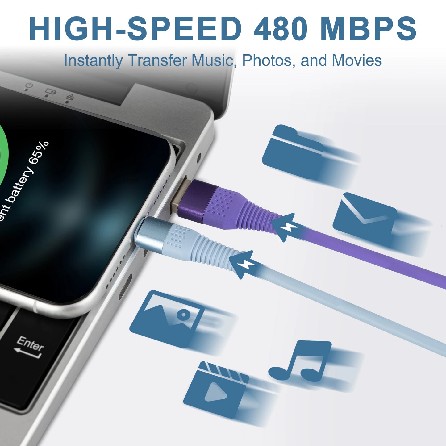 10FT USB-A Lightning Charging Cable for iPhone