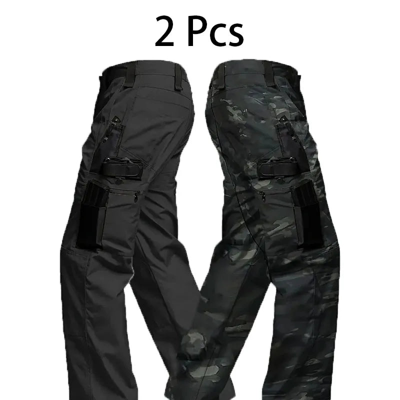 2Pcs Men's Tactical Cargo Pants