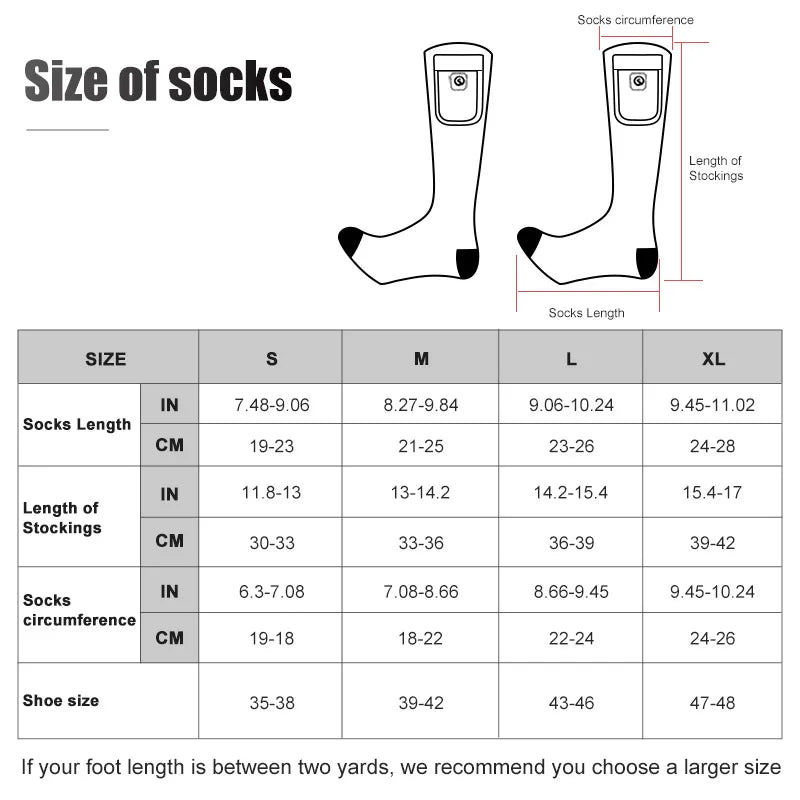 SNOW DEER-Rechargeable Electric Heated Socks for Men and Women