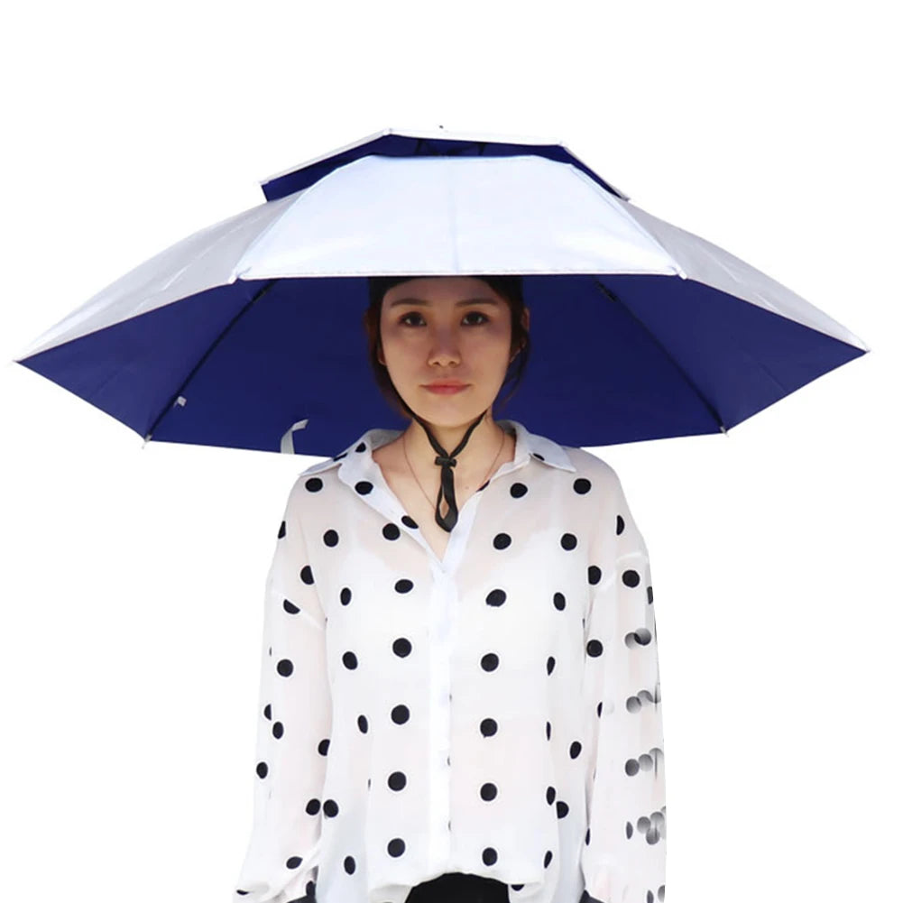 Outdoor Portable Rain Umbrella Hat Foldable