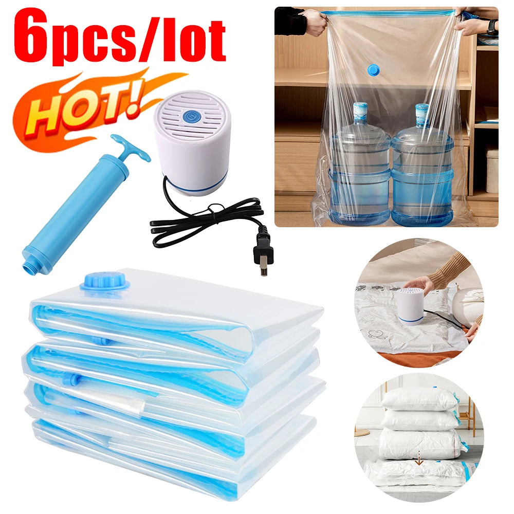 Folding Compressed Organizer Reusable Vacuum Storage Bags