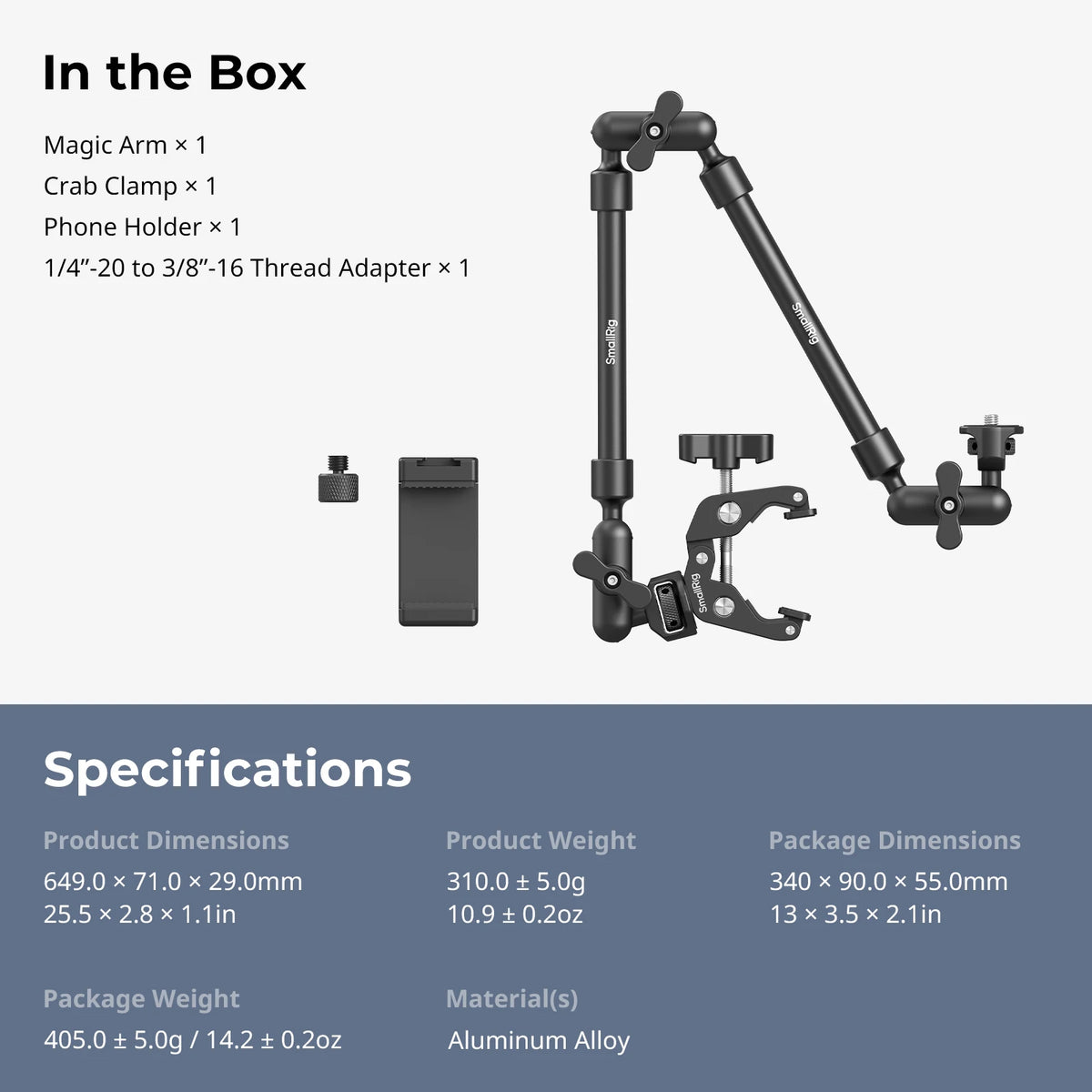 SmallRig Desktop Shooting Magic Arm with Crab Clamp Kit