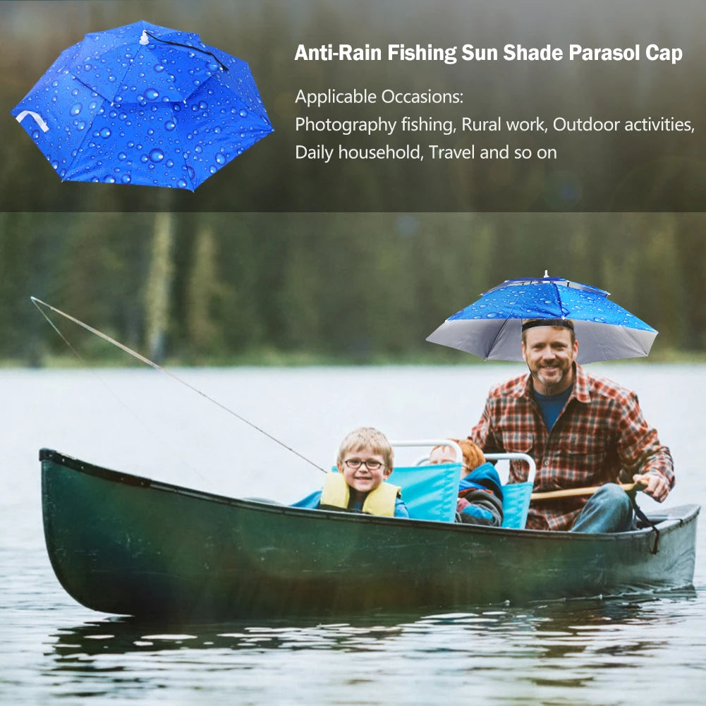 Outdoor Portable Rain Umbrella Hat Foldable