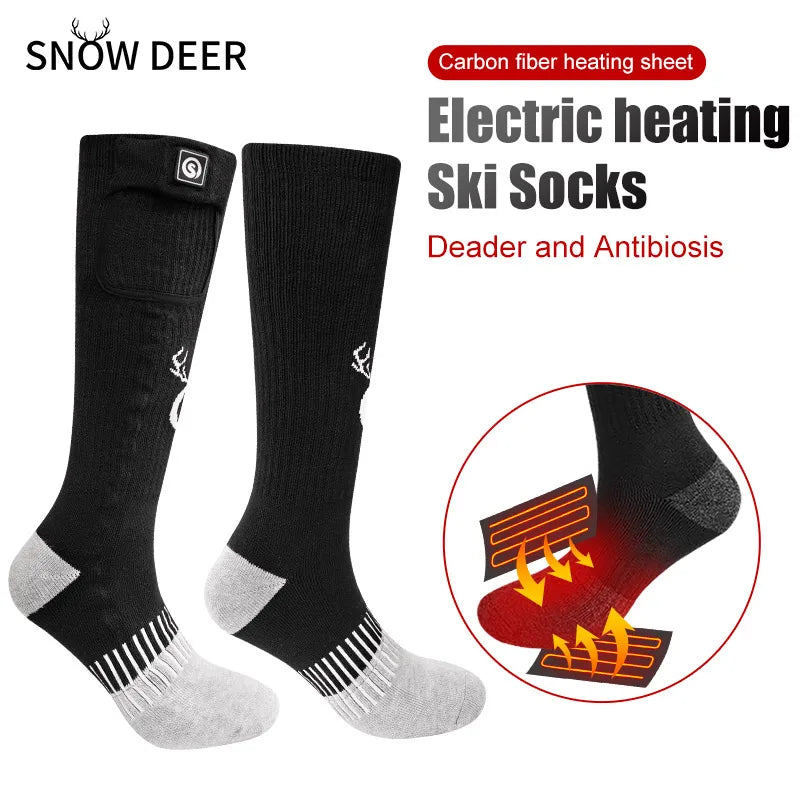 SNOW DEER-Rechargeable Electric Heated Socks for Men and Women
