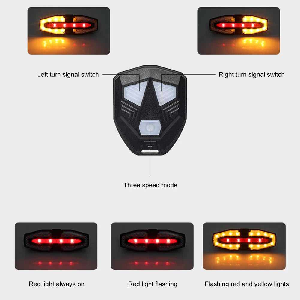 Rechargeable Bike Tail Light with Turn Signals