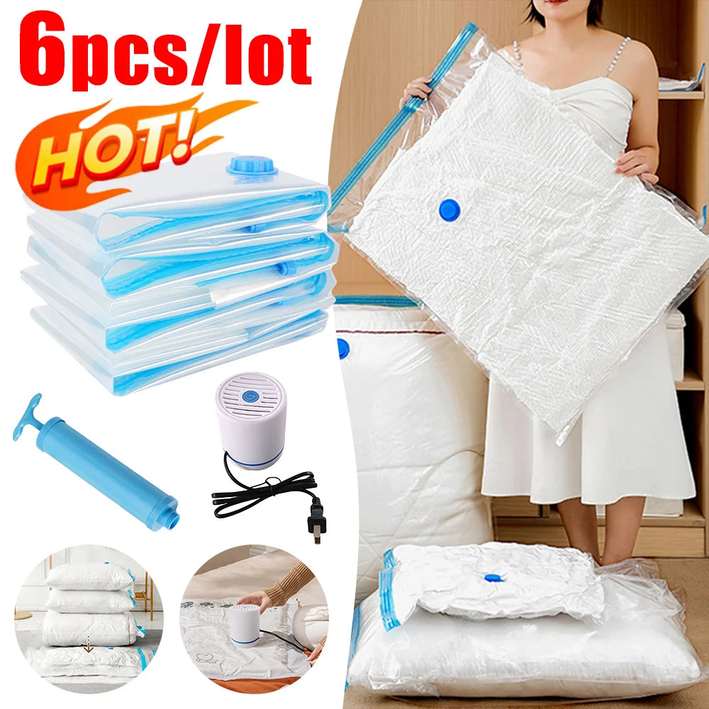 Folding Compressed Organizer Reusable Vacuum Storage Bags