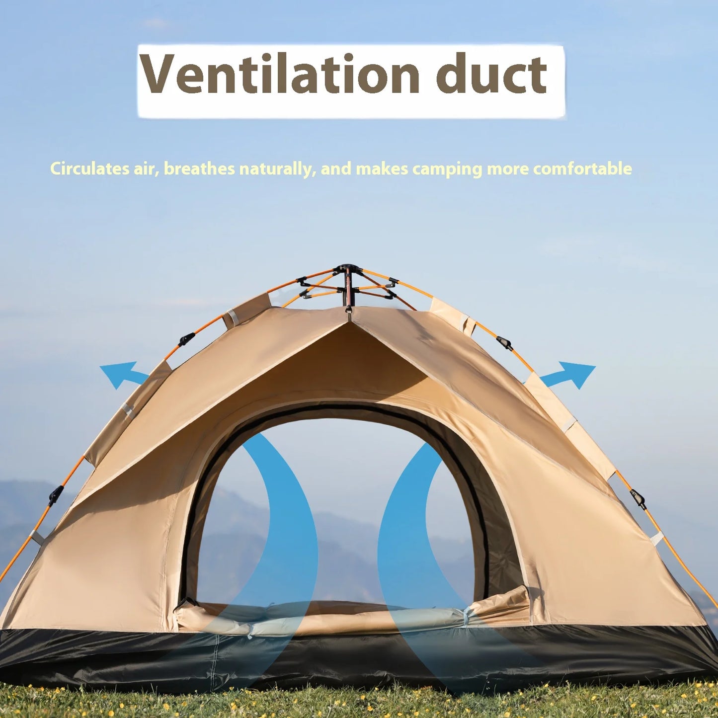 Pakicetus Instant Golden Tent - Portable 3-4 Person