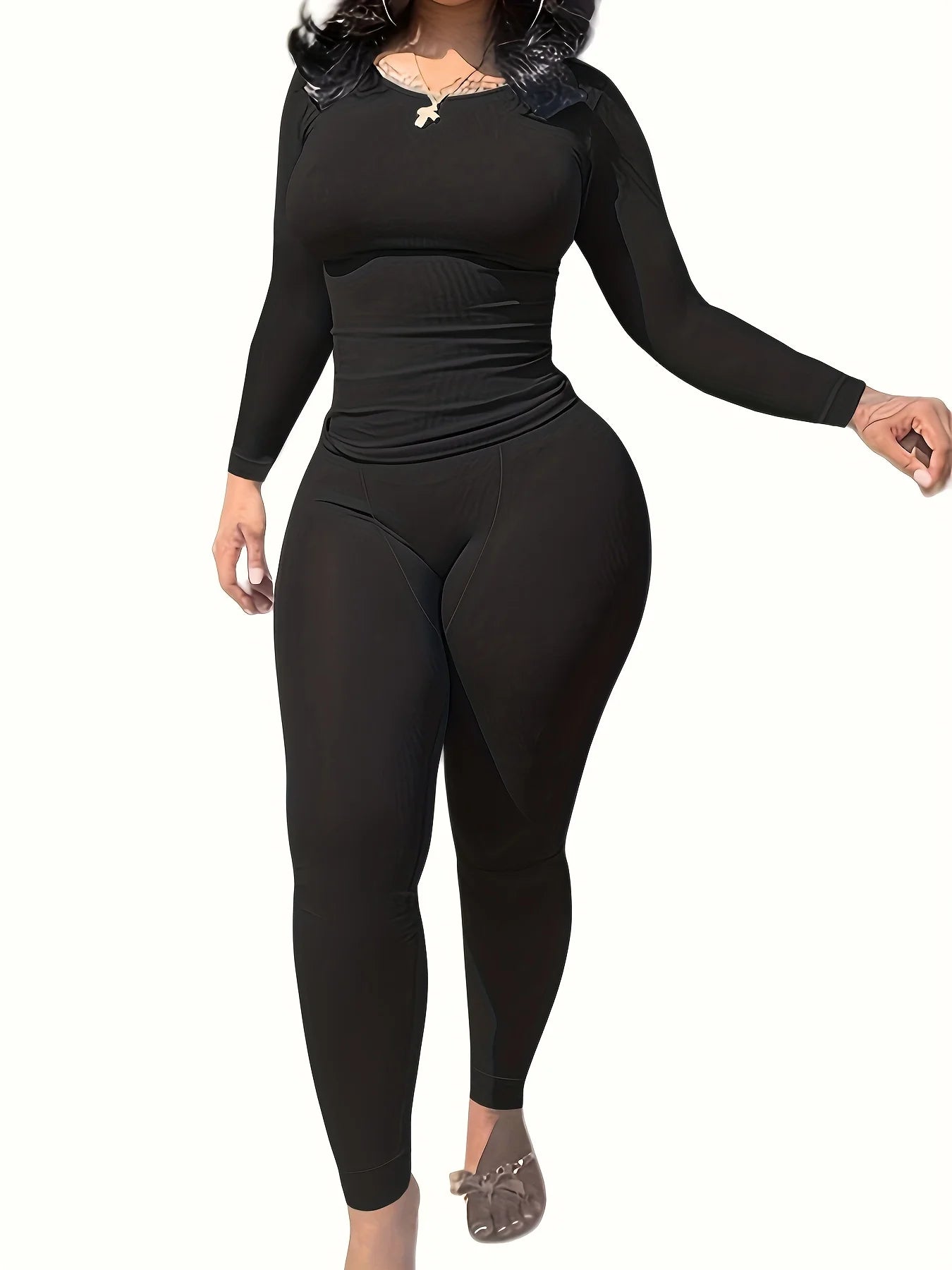 Women Clothing Long sleeves  and Leggings Set