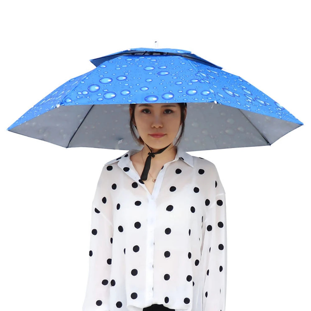 Outdoor Portable Rain Umbrella Hat Foldable