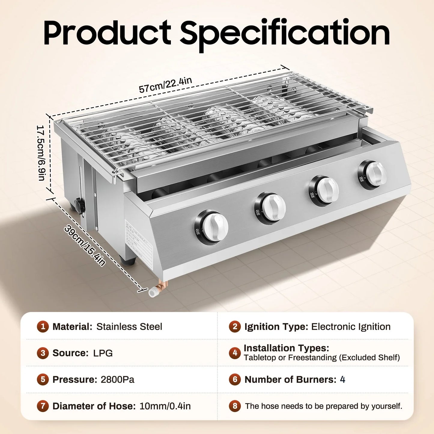 BBQ Gas Grill for Camping