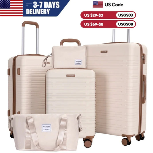 3-Piece Suitcase Set ABS Hard Case Luggage with Duffle Bag