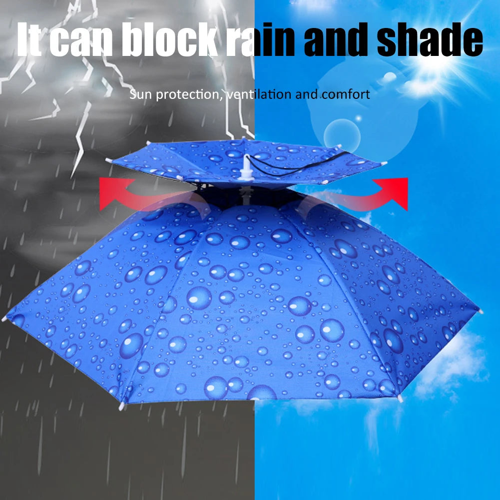 Outdoor Portable Rain Umbrella Hat Foldable