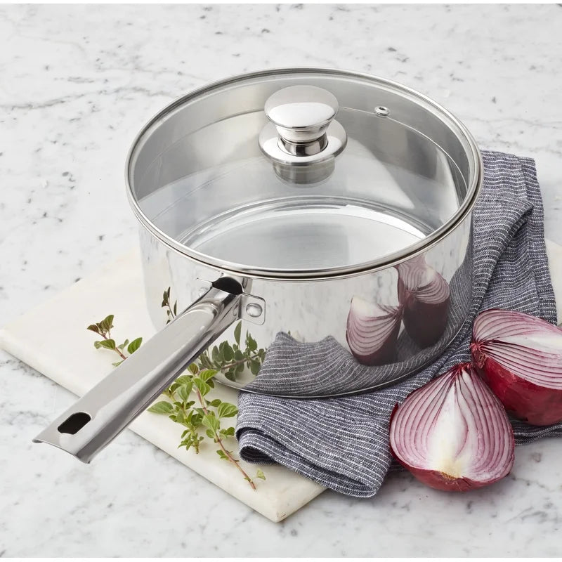 3 Quart Induction Compatible Stainless Steel Saucepan