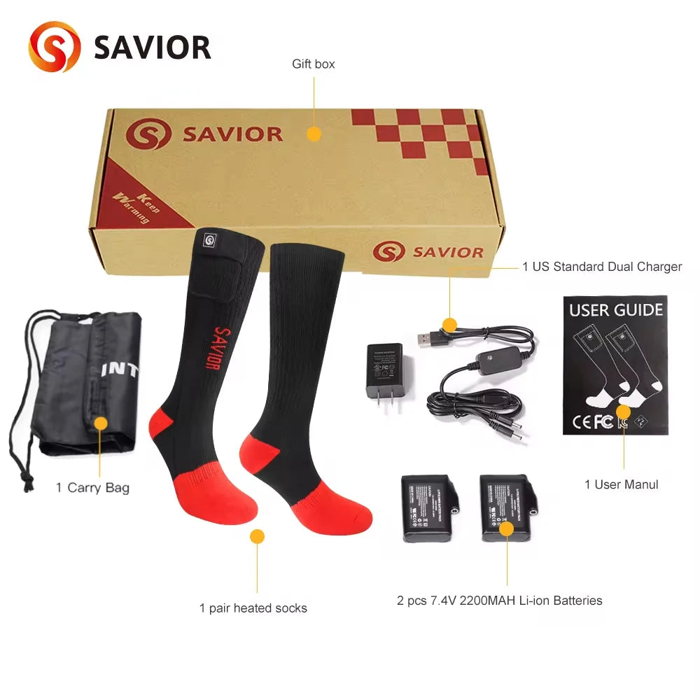 Savior Heated Socks 100% Pure Cotton