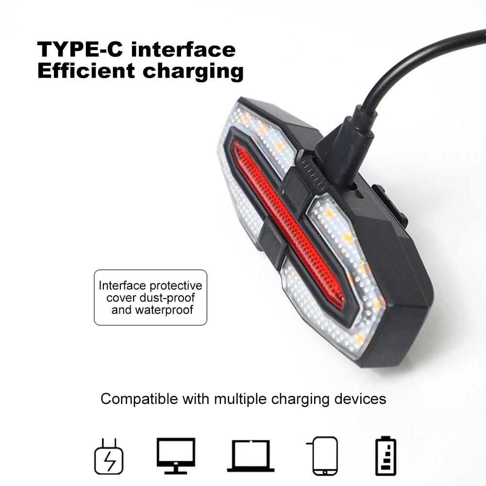 Rechargeable Bike Tail Light with Turn Signals