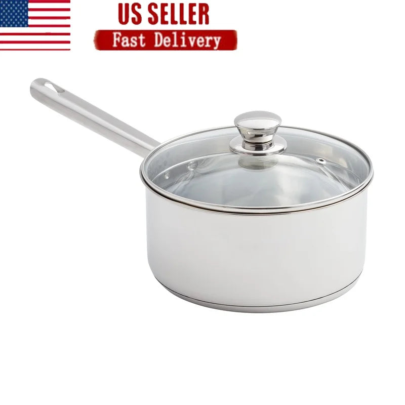 3 Quart Induction Compatible Stainless Steel Saucepan