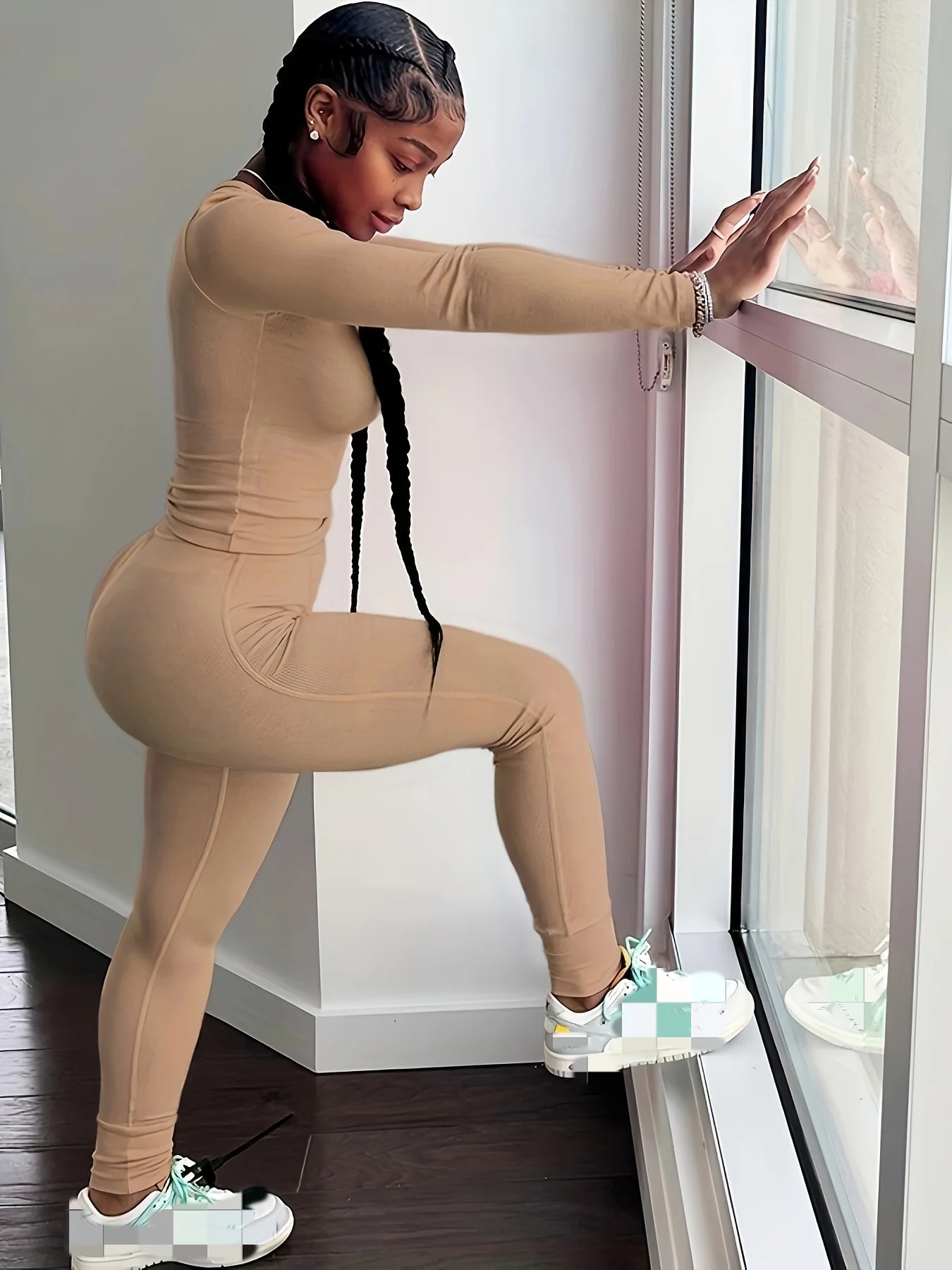 Women Clothing Long sleeves  and Leggings Set