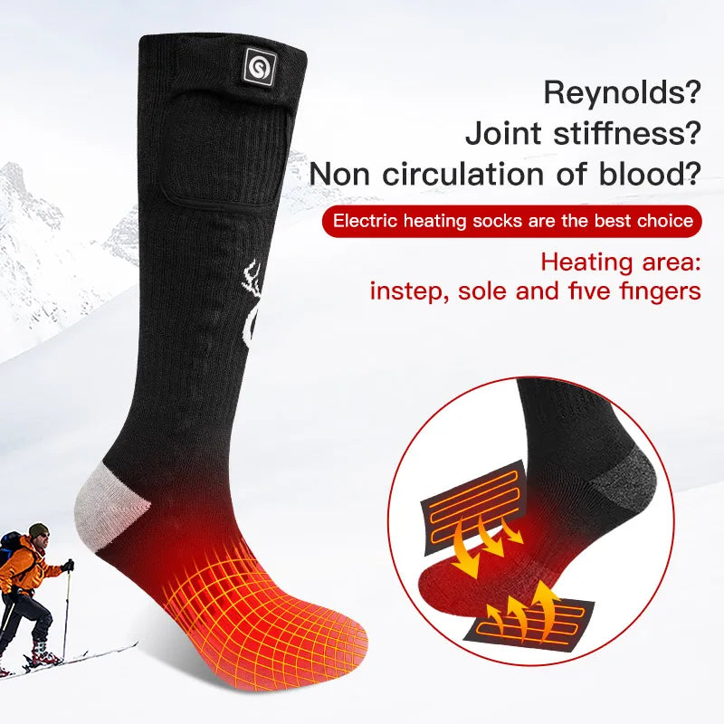 SNOW DEER-Rechargeable Electric Heated Socks for Men and Women