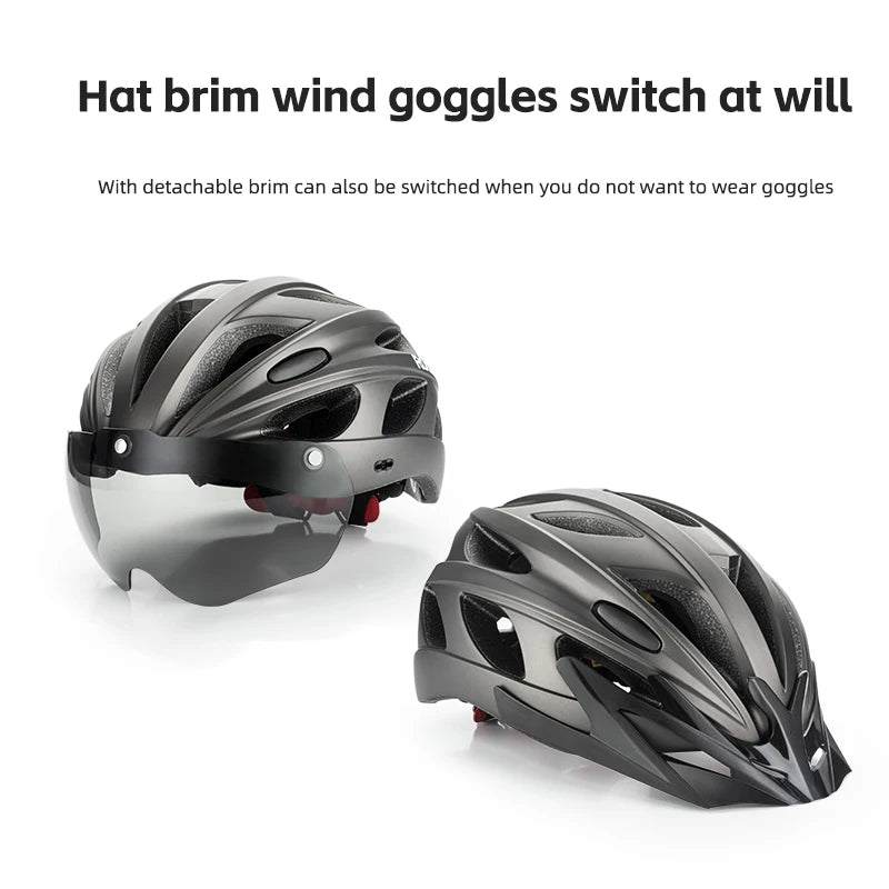 ROCKBROS Cycling Helmet Lightweight With Goggles Men Women
