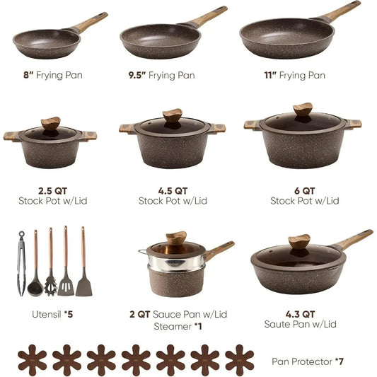 26PCS Pots and Pans Set Non Stick