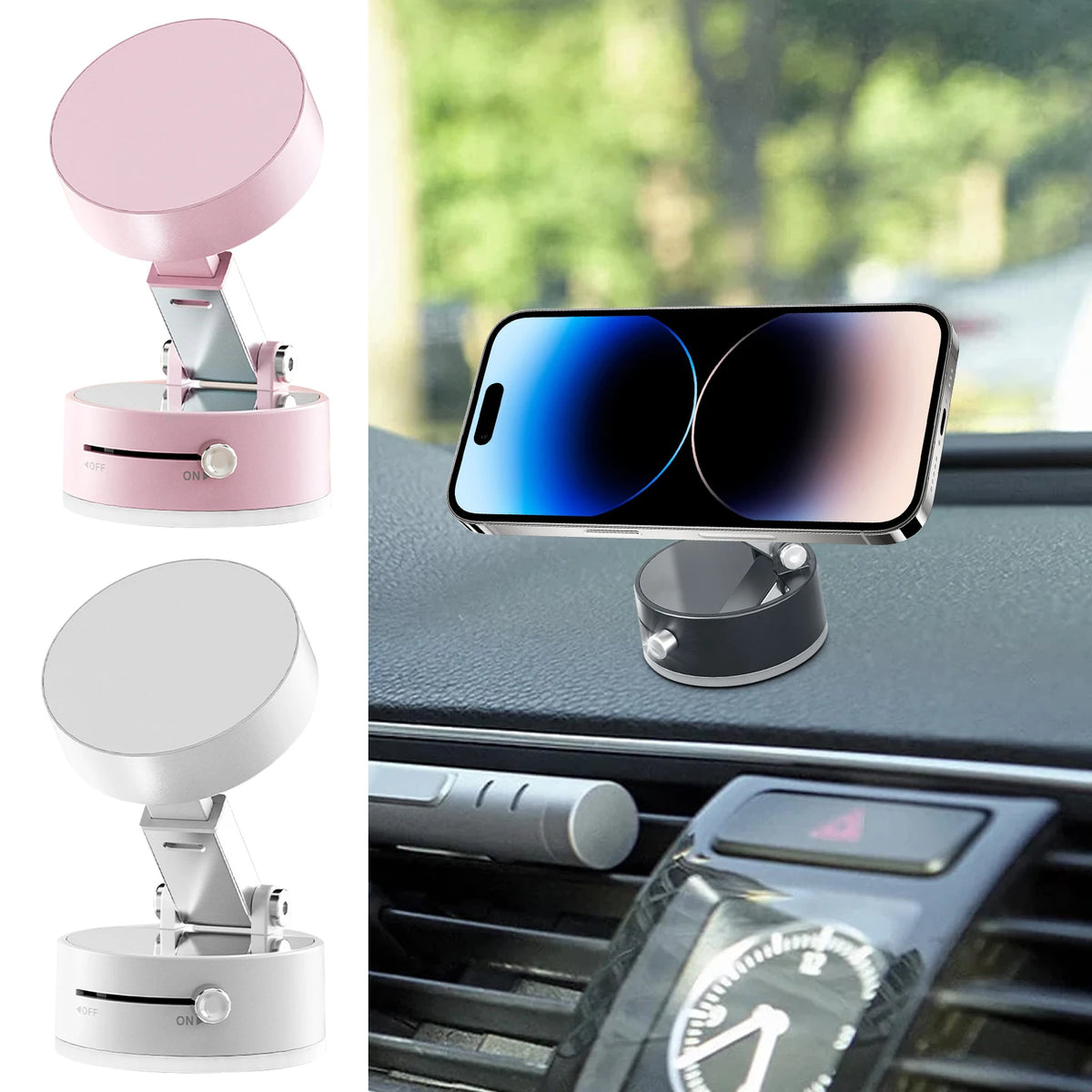 Vacuum Suction Cup Magnetic Car Phone Holder