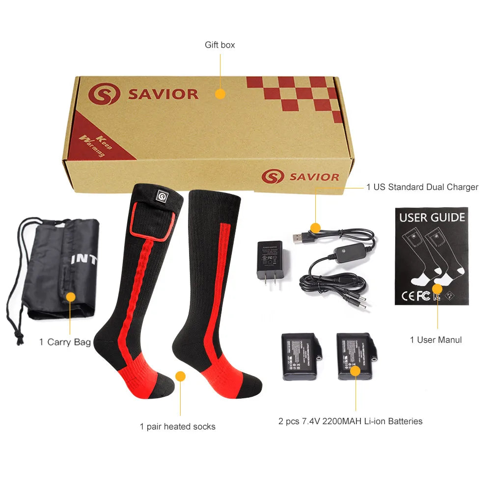 Savior Winter Heated Socks Rechargeable