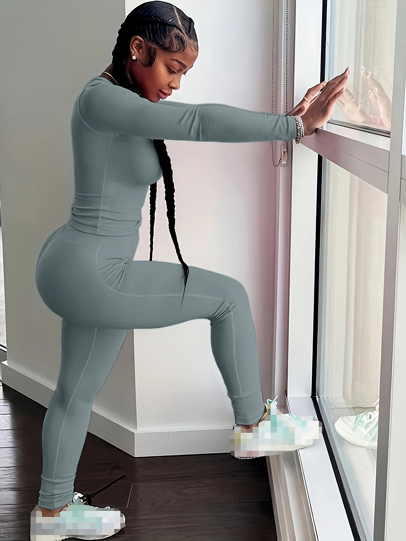 Women Clothing Long sleeves  and Leggings Set