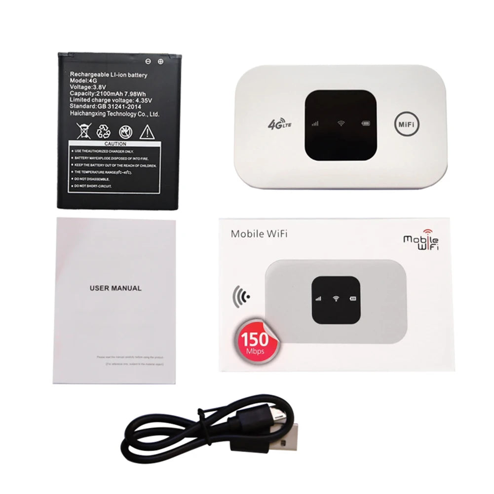 150Mbps Mobile Hotspot 2100mAh 4G Pocket WiFi Router