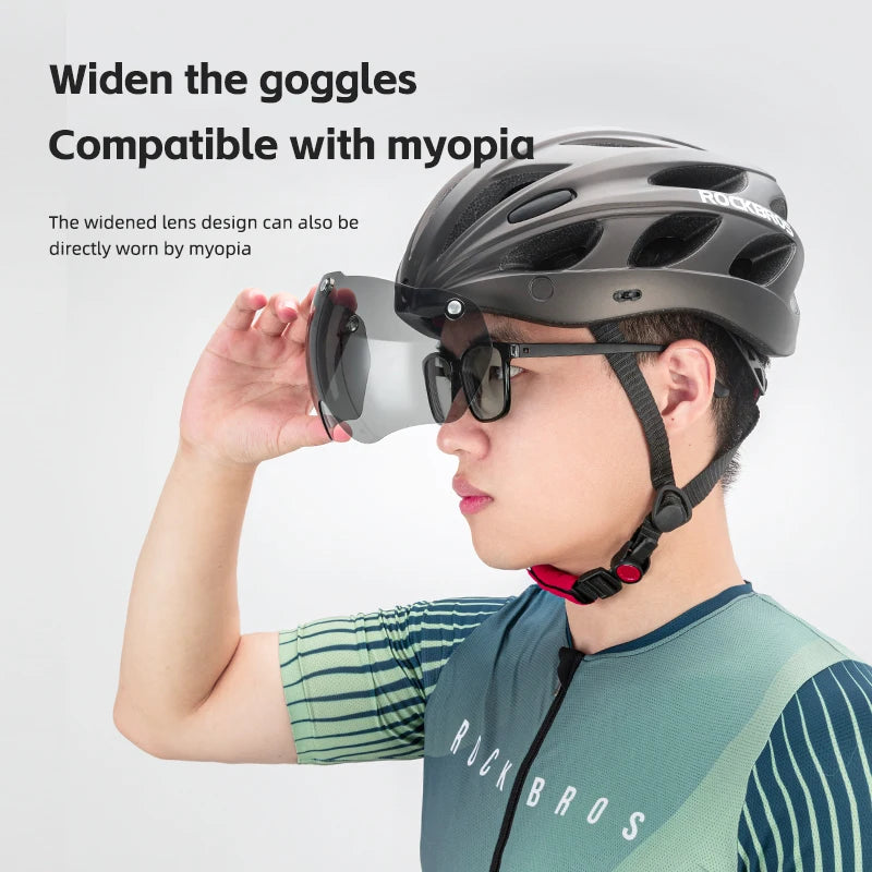 ROCKBROS Cycling Helmet Lightweight With Goggles Men Women