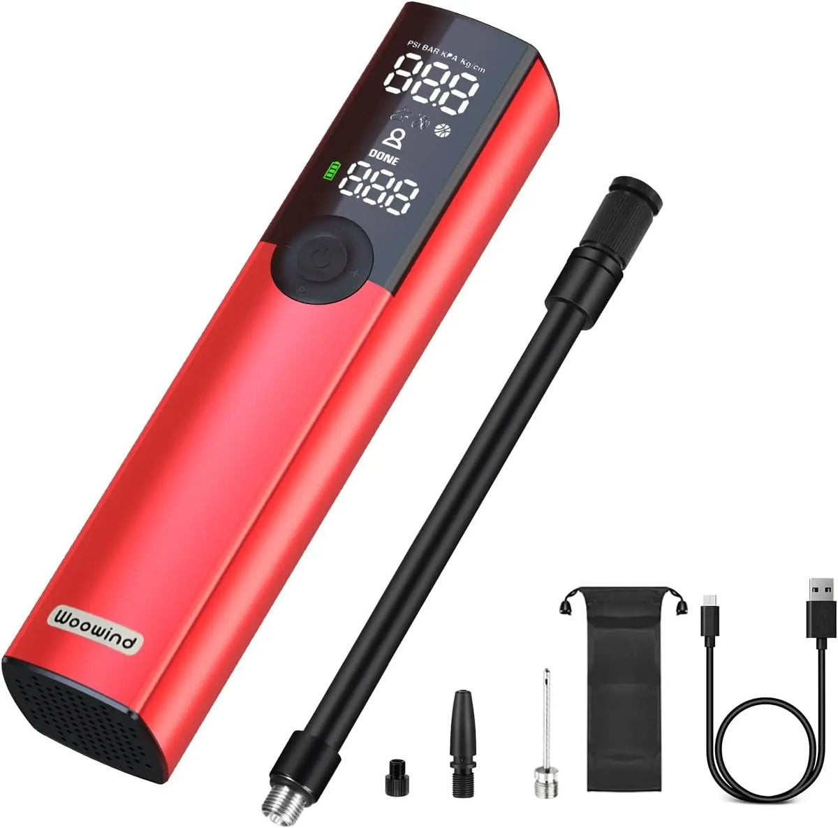 Woowind BP188 Electric Bicycle Pump Tire Inflator Portable Air Compressor - 150 PSI