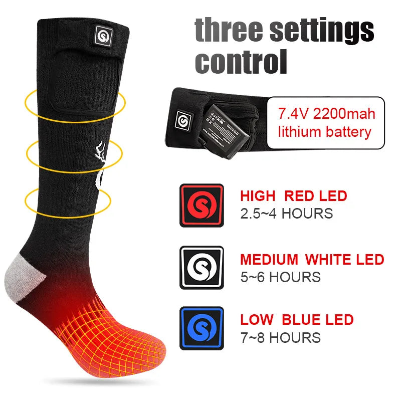 SNOW DEER-Rechargeable Electric Heated Socks for Men and Women