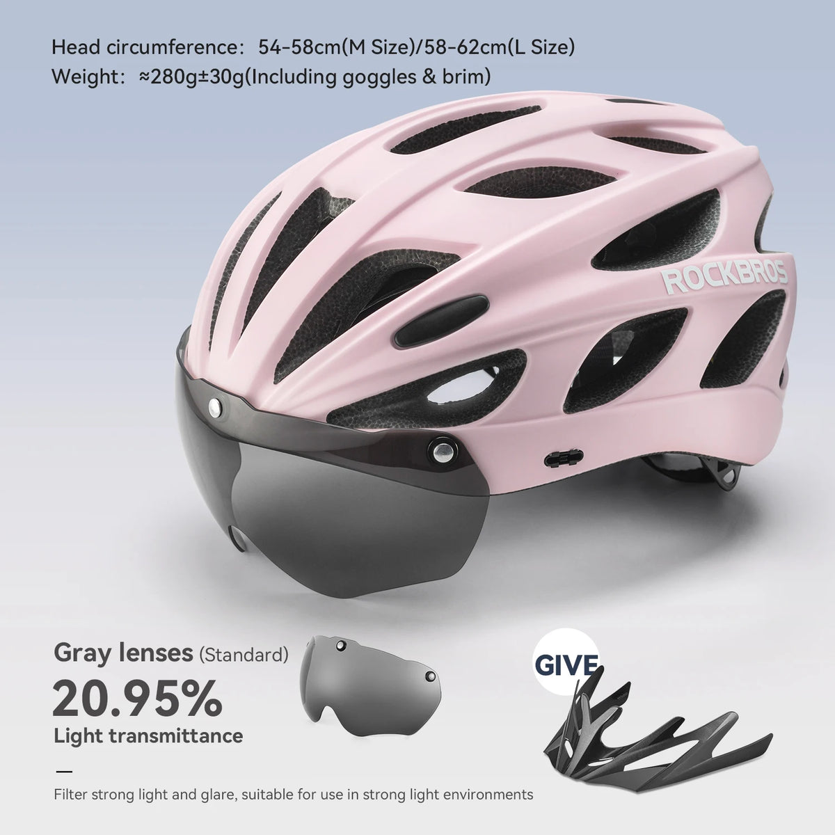 ROCKBROS Cycling Helmet Lightweight With Goggles Men Women