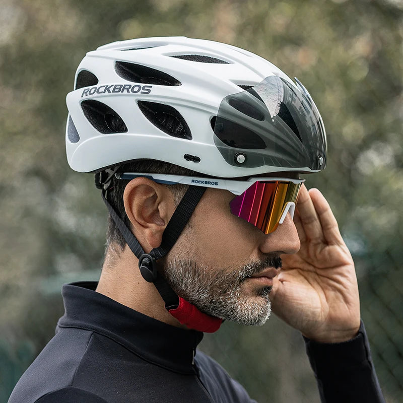 ROCKBROS Cycling Helmet Lightweight With Goggles Men Women