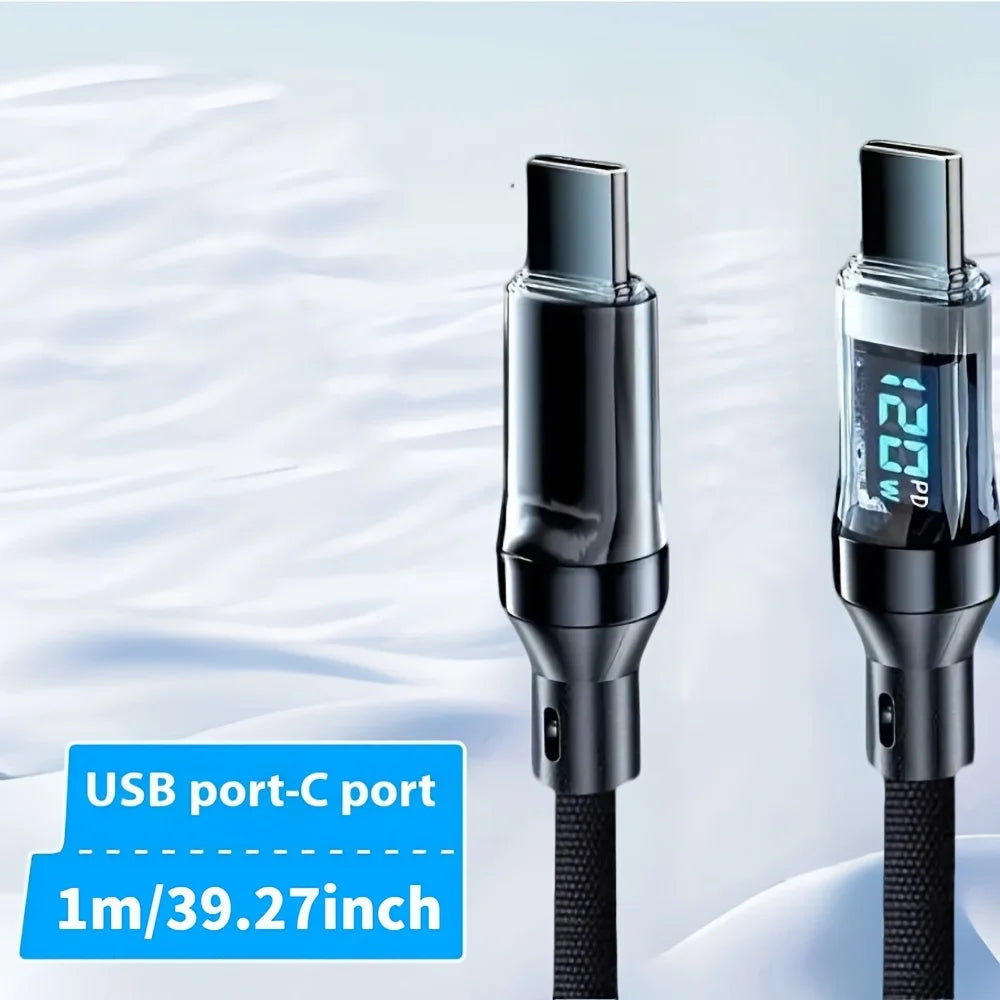 120W USB to Type C Cable Phone Super Fast Charging